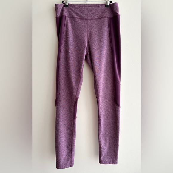 The North Face Purple Mesh Panel Leggings, Flashdry Leggings, Size Large - Picture 1 of 16